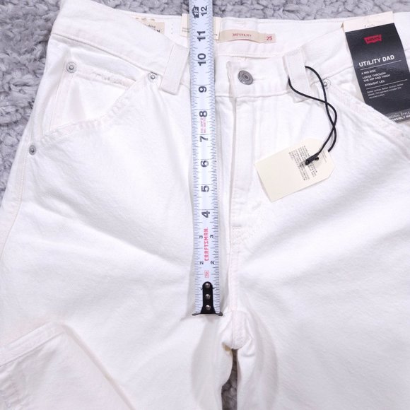 Levi’s Premium Dad Utility Jeans Baggy Loose Relaxed Straight Leg White 25 x 30 - Picture 14 of 14